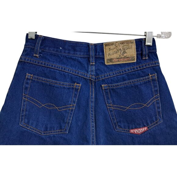 Vintage 90s High-Waist Denim Shorts By No Excuses  Size 9/10 100% Cotton Indigo - Picture 8 of 11